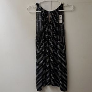 Black &white sleeveless chocker blouse